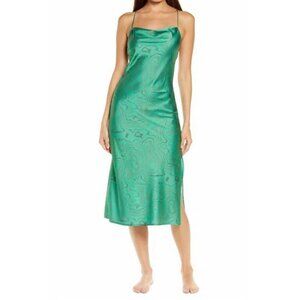 Kilo Brava Green Malachite Satin Slip Dress Size XL